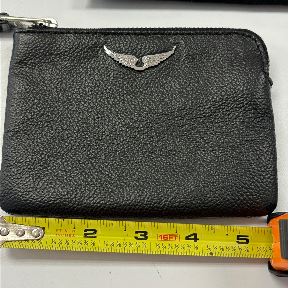 Zadig & Voltaire Noir Mini Uma Wings Leather Wristlet - Picture 9 of 9